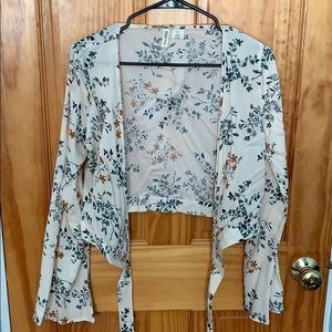 tilly’s floral front tie blouse